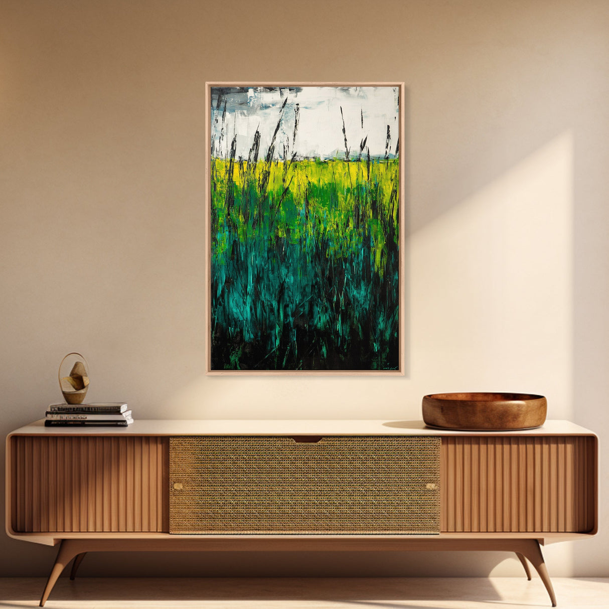 Wheat Field, Landscape Art, Framed Canvas Print, Nature Wall Art, Countryside Painting, Rustic Farmhouse Decor, Bedroom Art