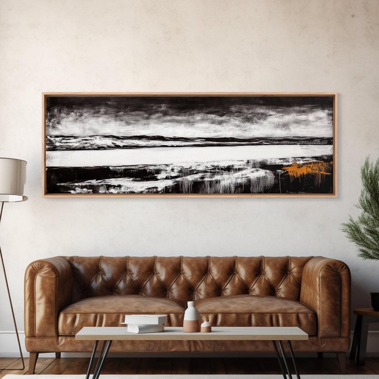 Moody Lake, Black and White Landscape, Canvas Print, Rustic Wall Art, Cabin Decor, Modern Minimalist Art, Office Artwork
