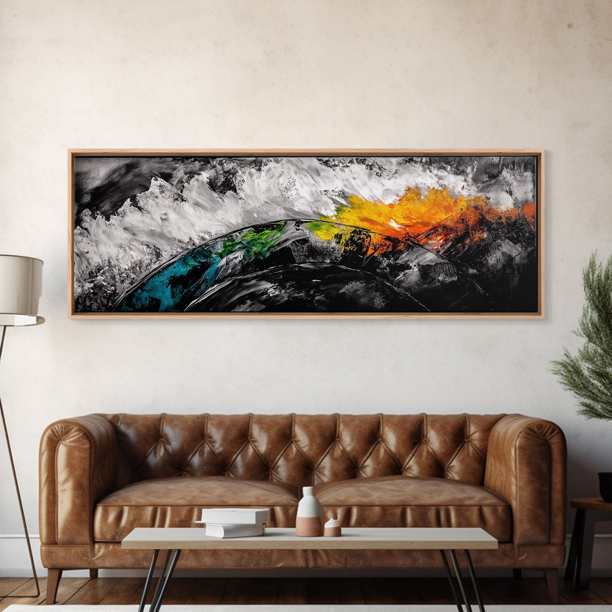 Abstract Earth, Bold Color Wall Art, Framed Canvas Print, Modern Home Decor, Living Room Wall Art, Unique Abstract Painting, Statement Art