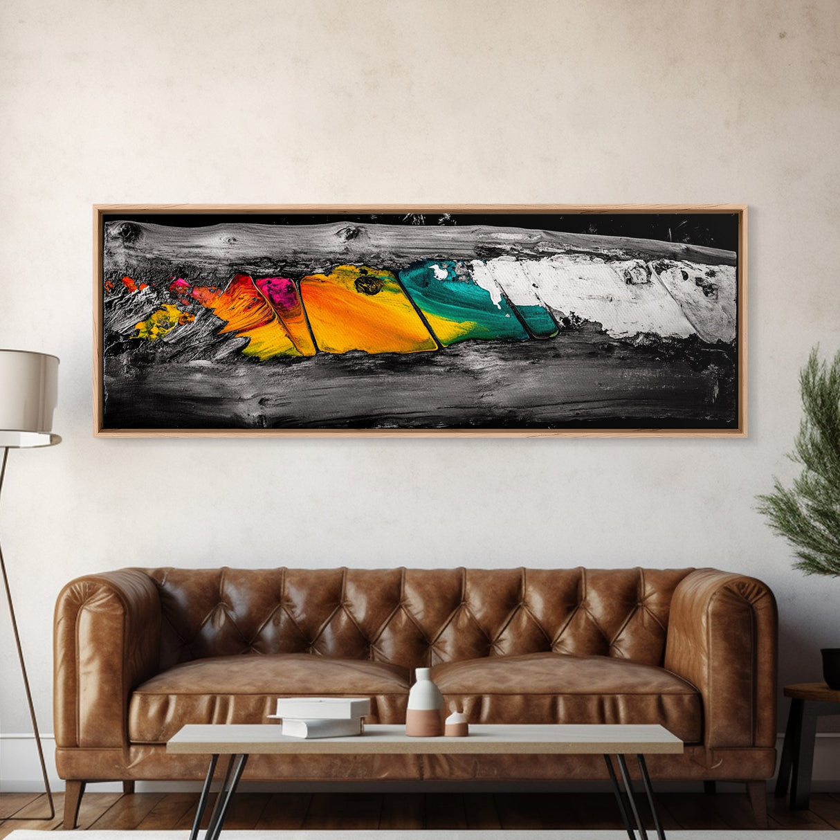 Colorful Wood, Rustic Abstract, Weathered Texture Art, Bold Statement Wall Decor, Unique Modern Print, Framed Canvas Print, Gift Idea