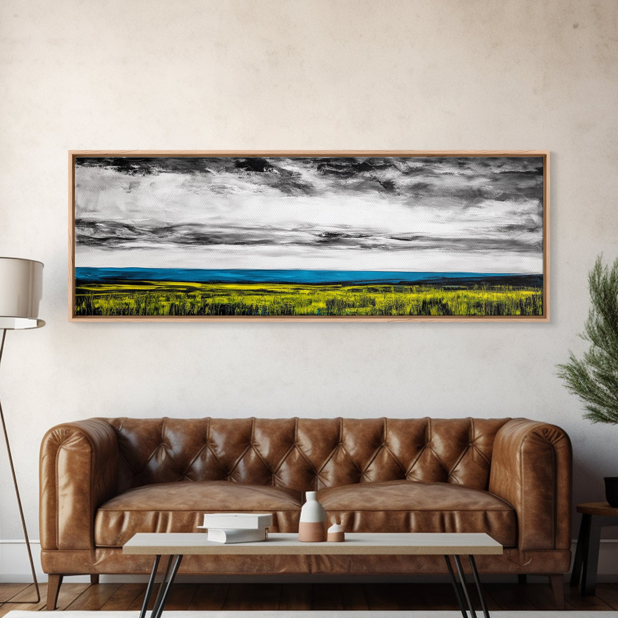 Horizon View, Blue Ocean, Minimalist Seascape, Framed Canvas Print, Coastal Wall Art, Modern Beach Decor, Abstract Water Art, Office Decor