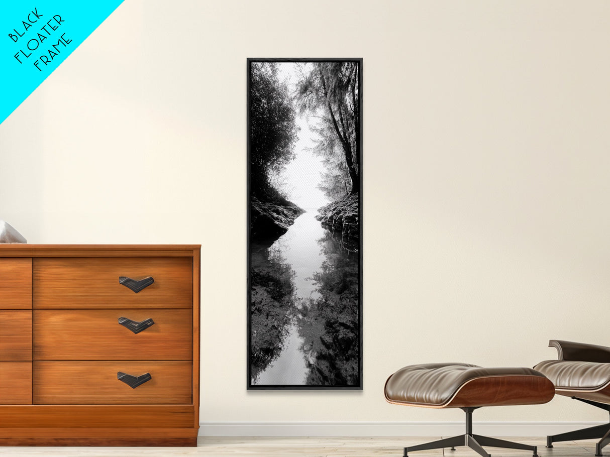 Secret Pathway, Forest Creek, Hidden Escape, Canvas Print, Magical Woodland Art, Hallway or Entryway Mystical Nature Decor, Bathroom Art