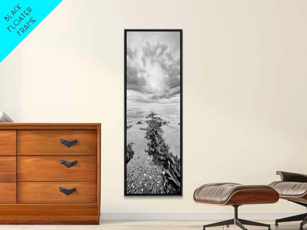Seaweed Trail, Ocean Depth, Coastal Texture, Shoreline Calm, Marine Inspired Canvas Print, Minimalist Bathroom Wall Art, Ocean Decor