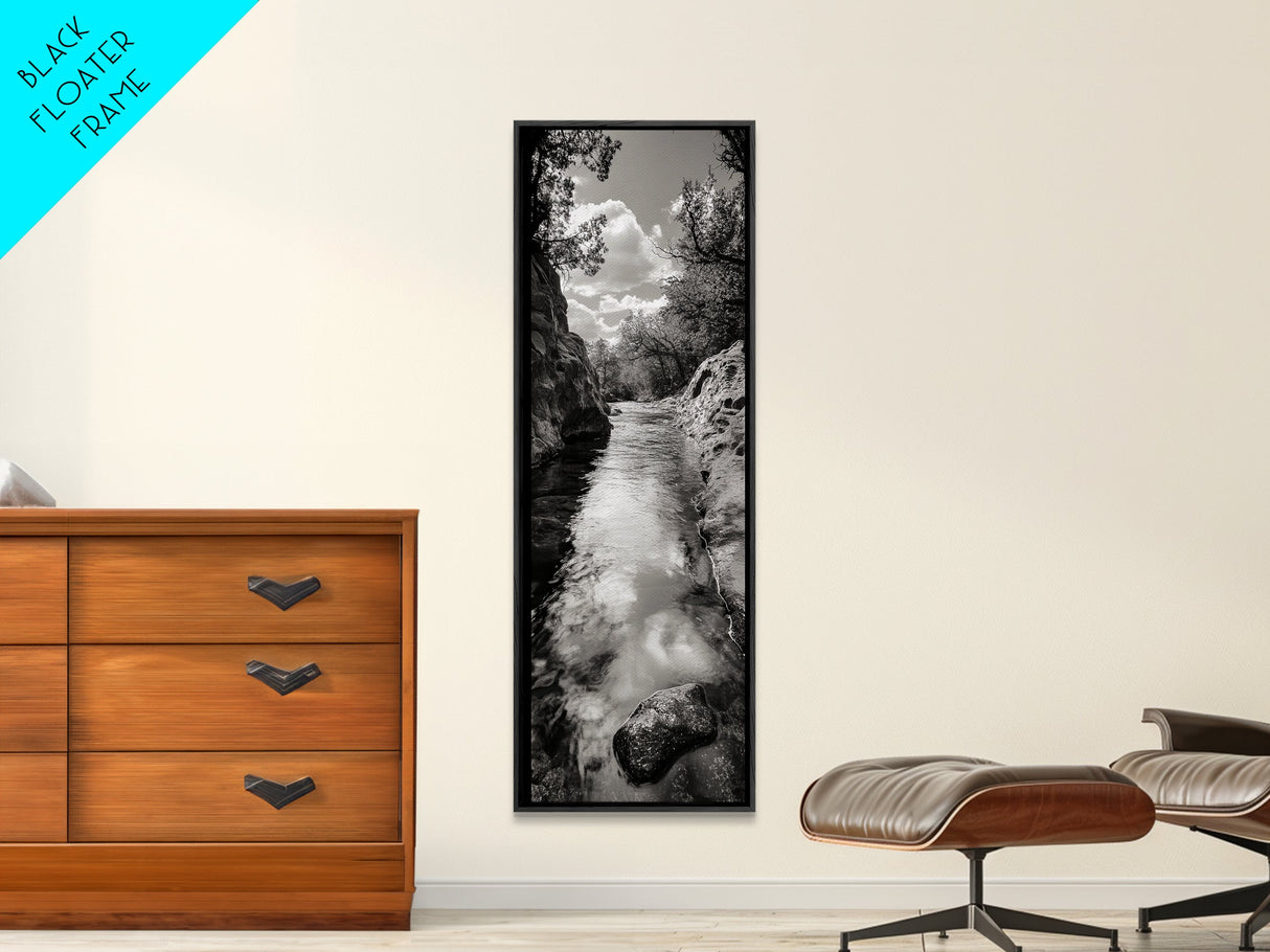 Mountain Stream, Flowing Water, Canyon Trail, Canvas Print, Nature Adventure Art, Rustic Cabin Decor, Bathroom Wall Accent, Entryway Accent