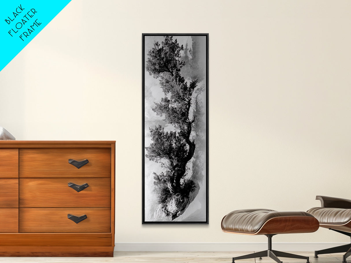 Lone Tree, Desert Strength, Abstract Nature, Surreal Landscape, Moody Tones, Canvas Print, Meditation Space Wall Art, Zen Vibe