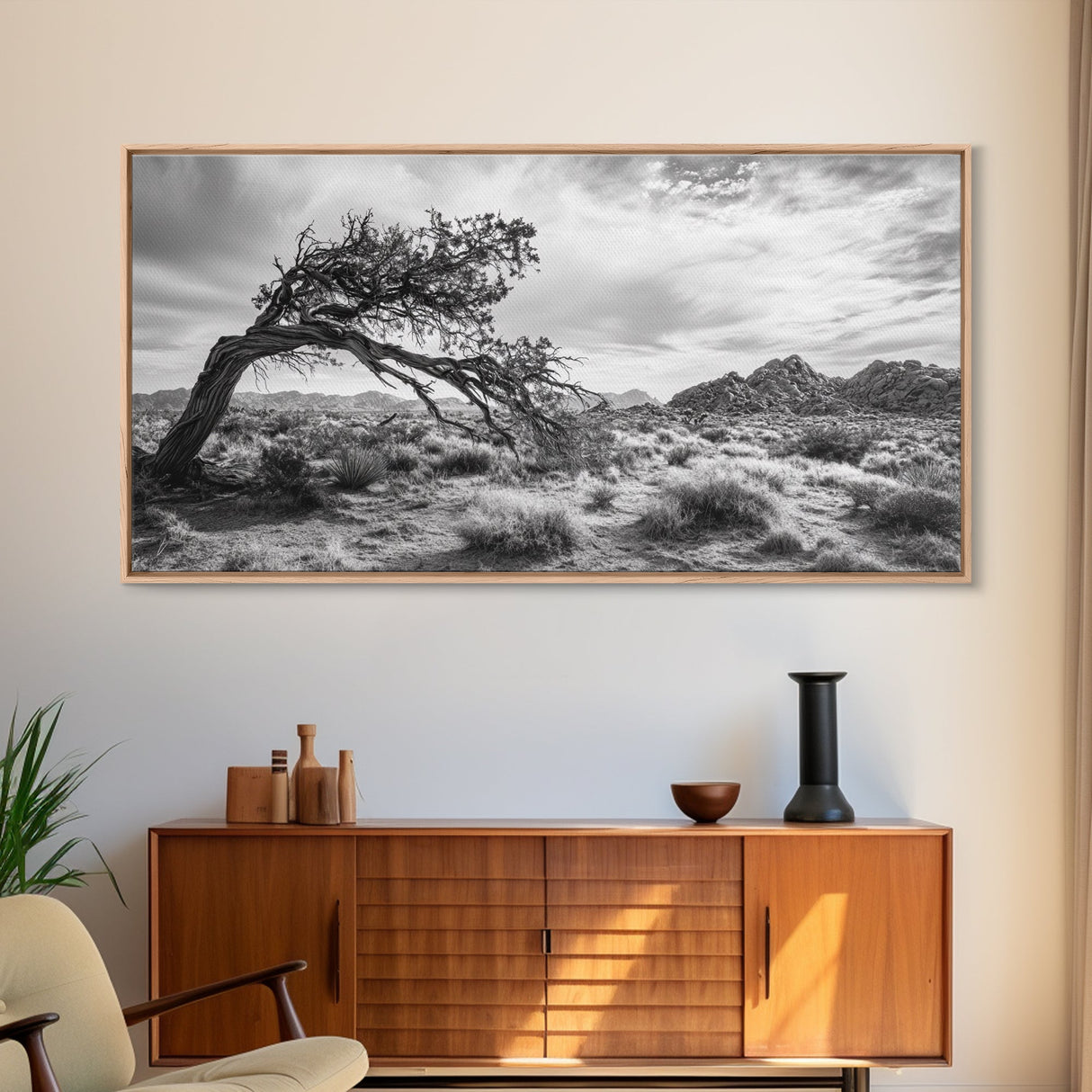 Twisted Tree, Desert Landscape, Surreal Nature, Canvas Print, Rustic Western Decor, Living Room Wall Art, Moody Earth Tones, Fall Aesthetic