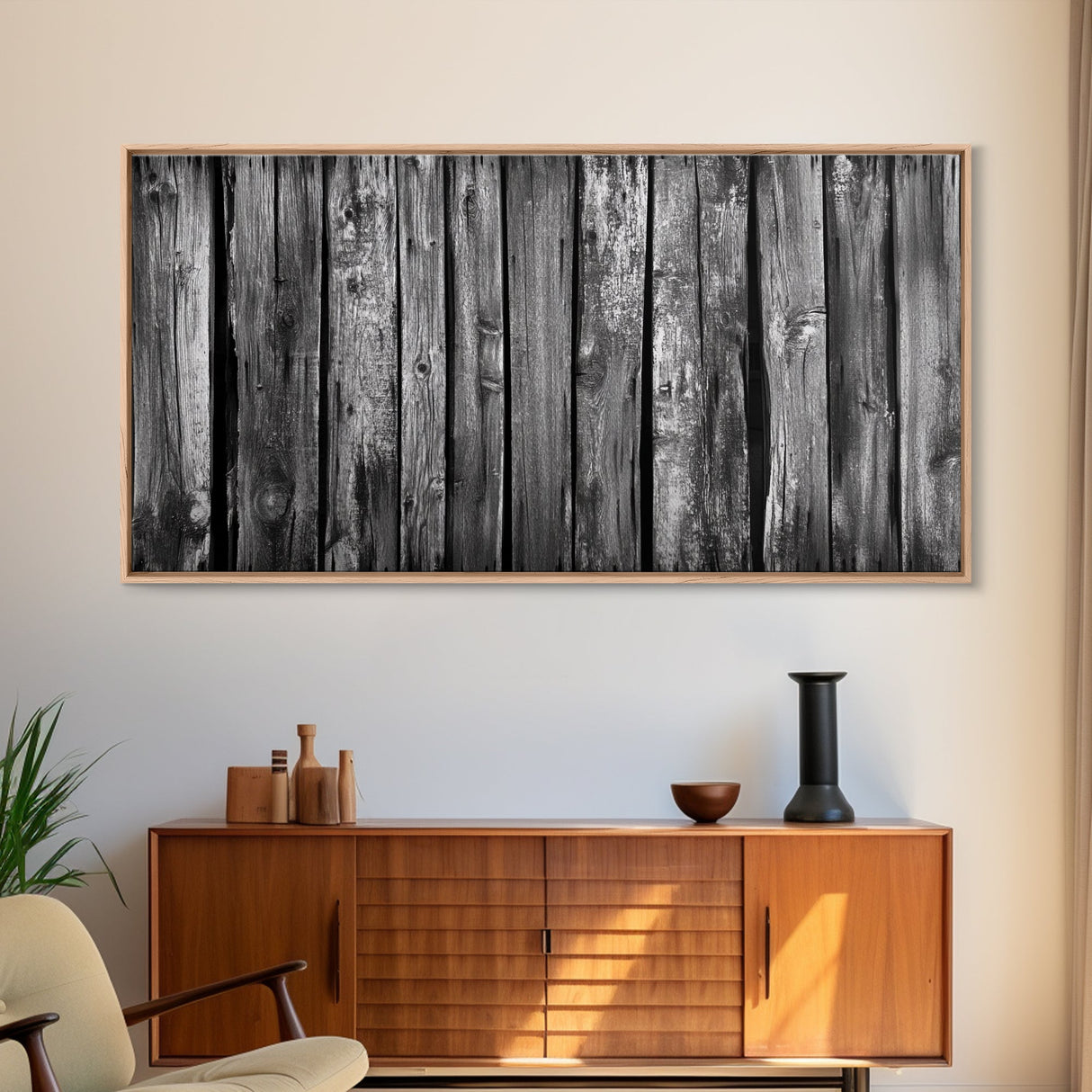 Rustic Wood, Weathered Planks, Barn Texture, Framed Canvas Print, Farmhouse Wall Art, Minimalist Rustic Decor, Kitchen Wall Art, Neutral Tones