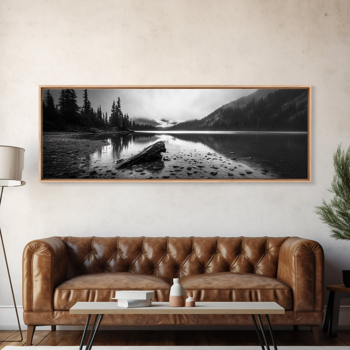 Alpine Lake, Moody Mountains, Foggy Reflection, Canvas Print, Serene Wall Art, Nature Photography, Bedroom Art, Den Decor, Office Decor