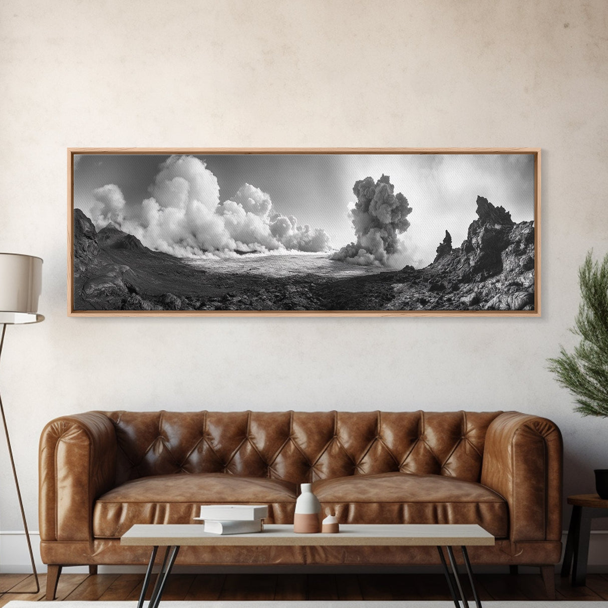 Volcanic Cloudscape, Earth Power, Natural Explosion, Dramatic Wall Decor, Framed Canvas Print, Adventure Art, Rustic Living Room Wall Art
