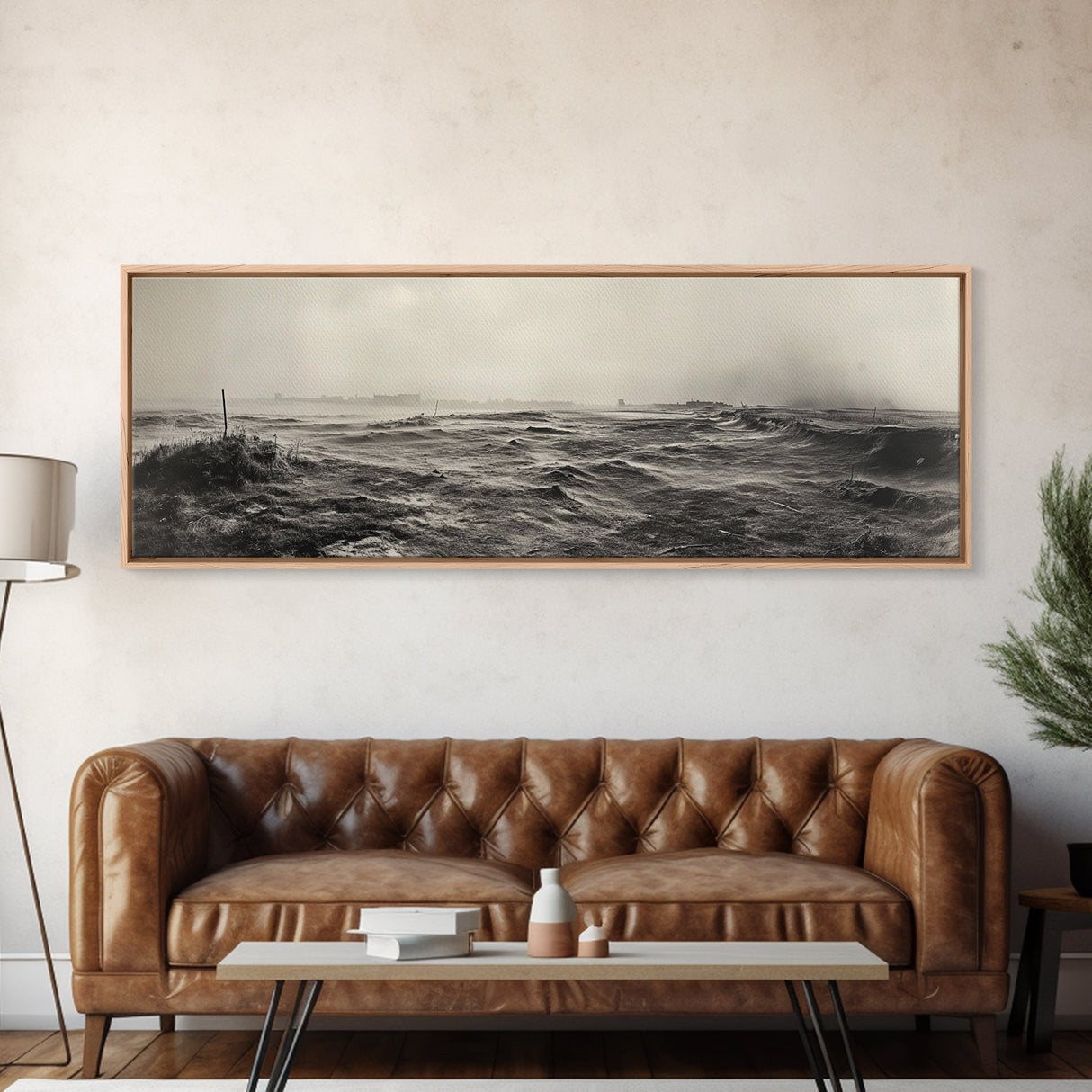 Windy Field, Dust Storm, Desert Mist, Dystopian Vibes, Canvas Print, Fall Office Wall Art, Moody Landscape Photography, Earth Tones
