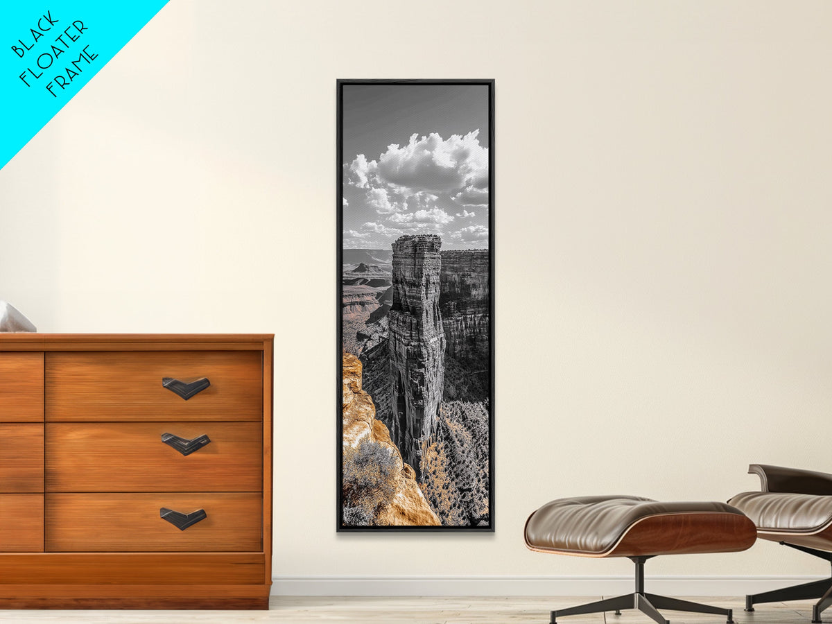 Grand Canyon View, Desert Tower, Southwest Scene, Framed Canvas Print, nature photography, office wall art, Arizona minimalist art