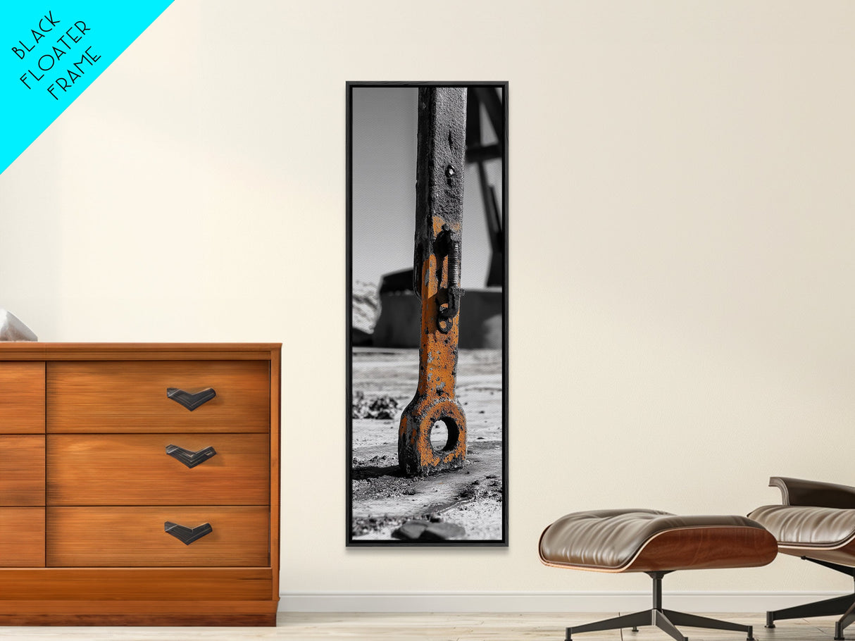 Industrial Detail, Rusty Metal, Minimalist Style, Grunge Wall Decor, Framed Canvas Print, Garage Art, Man Cave Wall Art