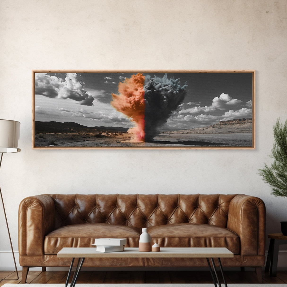 Smoke Burst, Desert Sky, Abstract Explosion, Bold Nature, Canvas Print, Eclectic Decor, Living Room Wall Art, Dramatic Statement