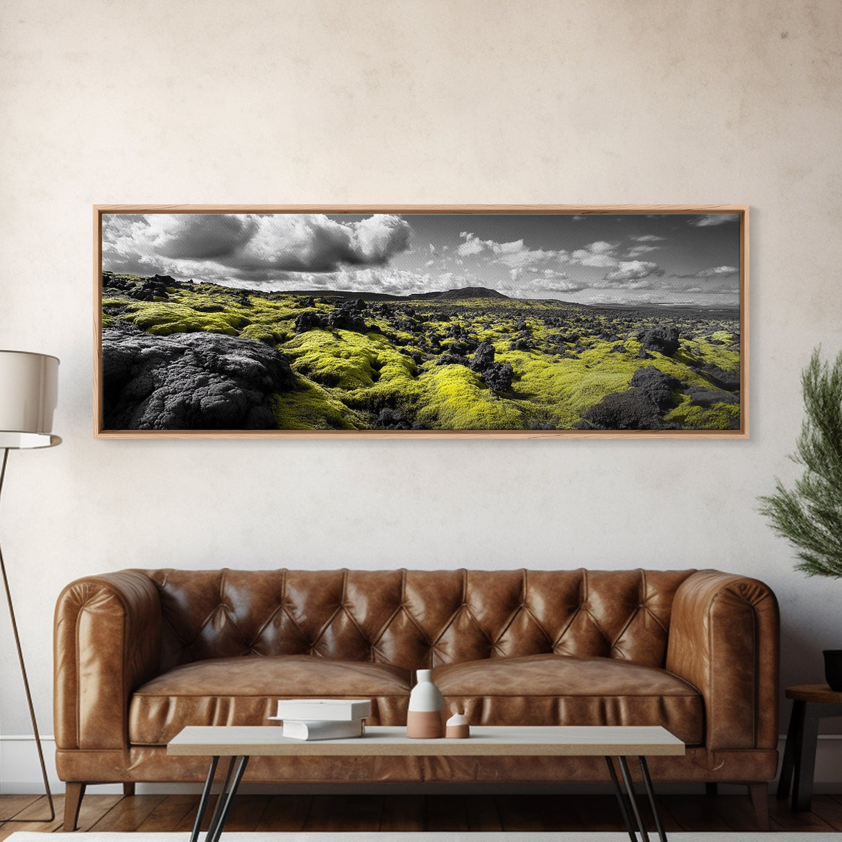Golden Moss Hills, Modern Landscape, Earth Tones, Nature Scene, Canvas Print, Minimalist Art, Office Decor, Nature Lover Wall Art