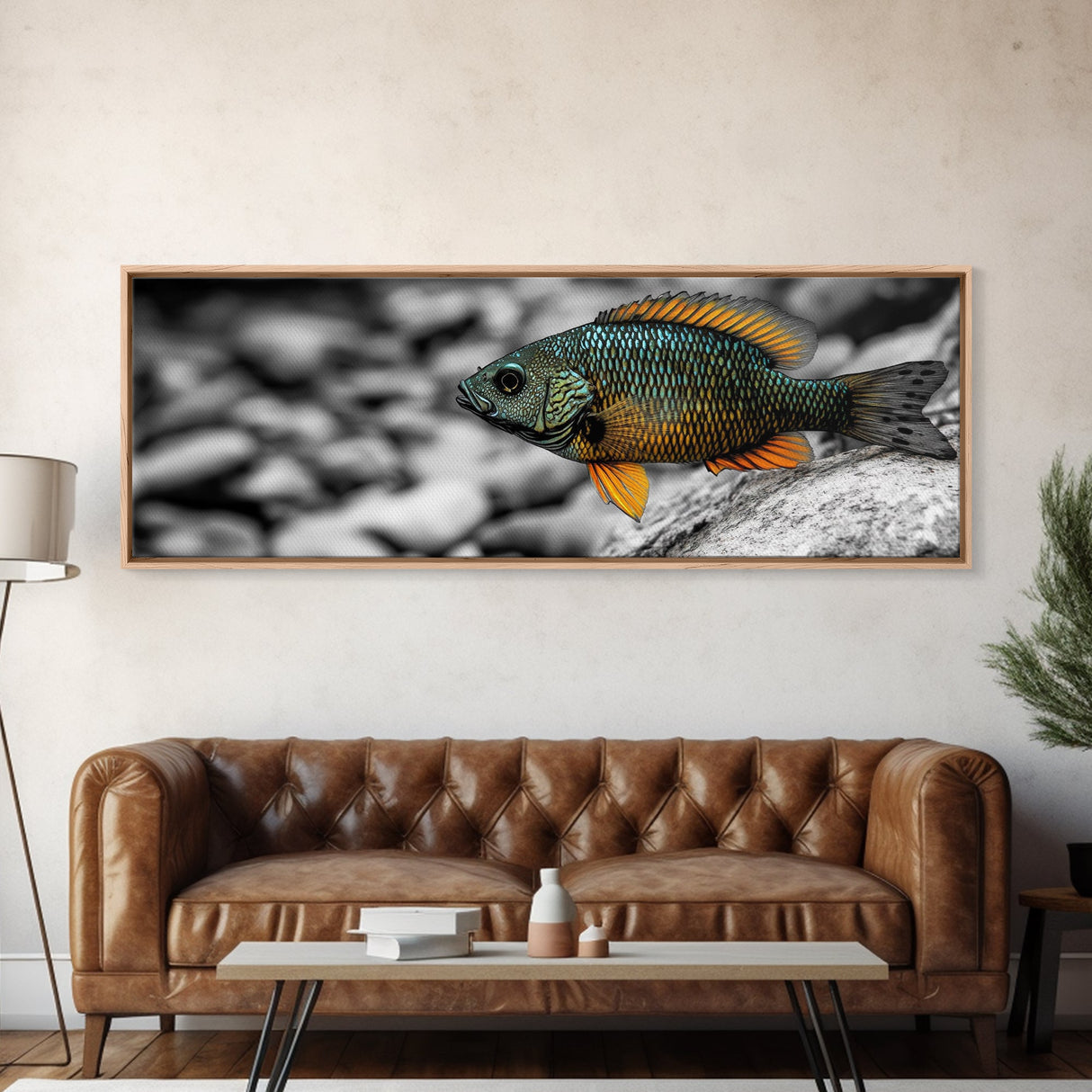 Colorful Fish Closeup, Underwater Art, Nature Photography, Canvas Print, Coastal Bathroom Decor, Vibrant Marine Life Wall Art