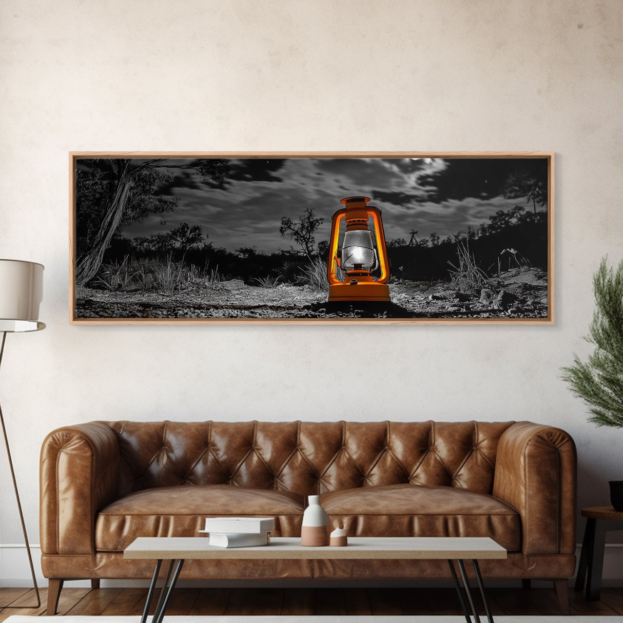 Lantern Glow, Night Forest, Rustic Camping, Glowing Light, Canvas Print, Fall Wall Art, Cozy Home Accent, Cabin or Den Decor