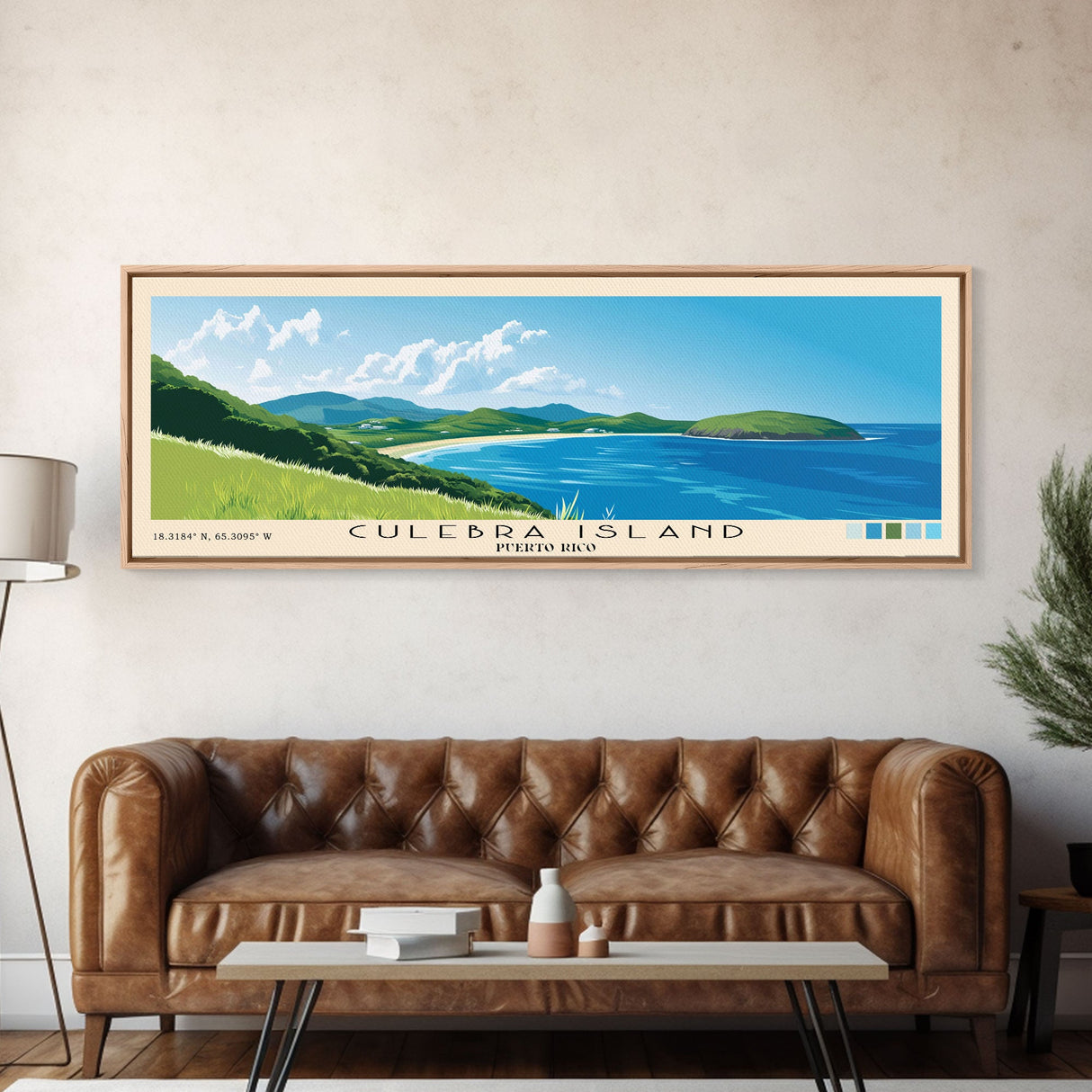 Culebra Island, Puerto Rico Panoramic Print, Vacation Gift, Puerto Rico Wall Art, Vacation Wall Art, Vacatation Memories, Beach Decor, Beach Or Lakehouse Art