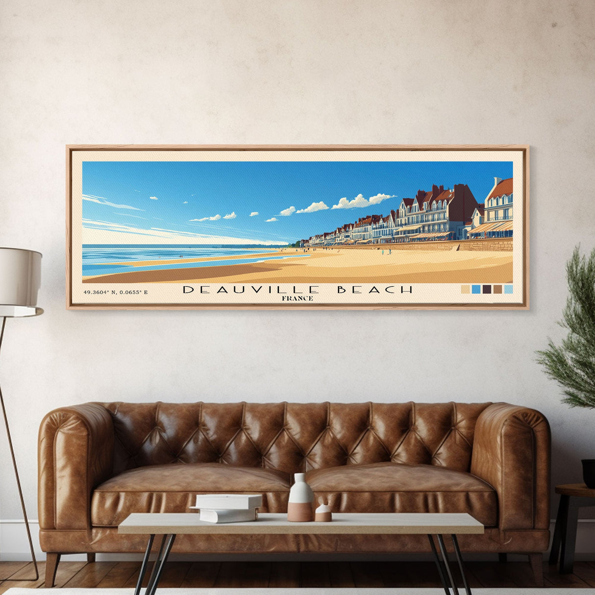 Deauville Beach, France Panoramic Print, Vacation Gift, France Wall Art, Vacation Wall Art, Vacatation Memories, Beach Decor, Beach Or Lakehouse Art