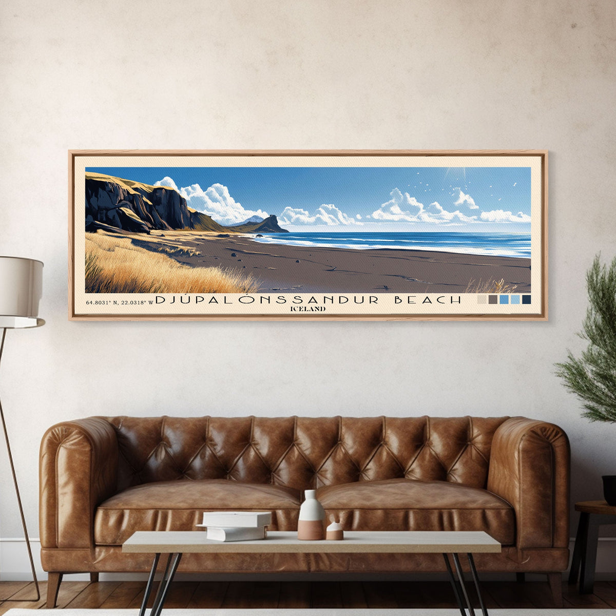 Djúpalónssandur Beach, Iceland Panoramic Print, Vacation Gift, Iceland Wall Art, Vacation Wall Art, Vacatation Memories, Beach Decor, Beach Or Lakehouse Art