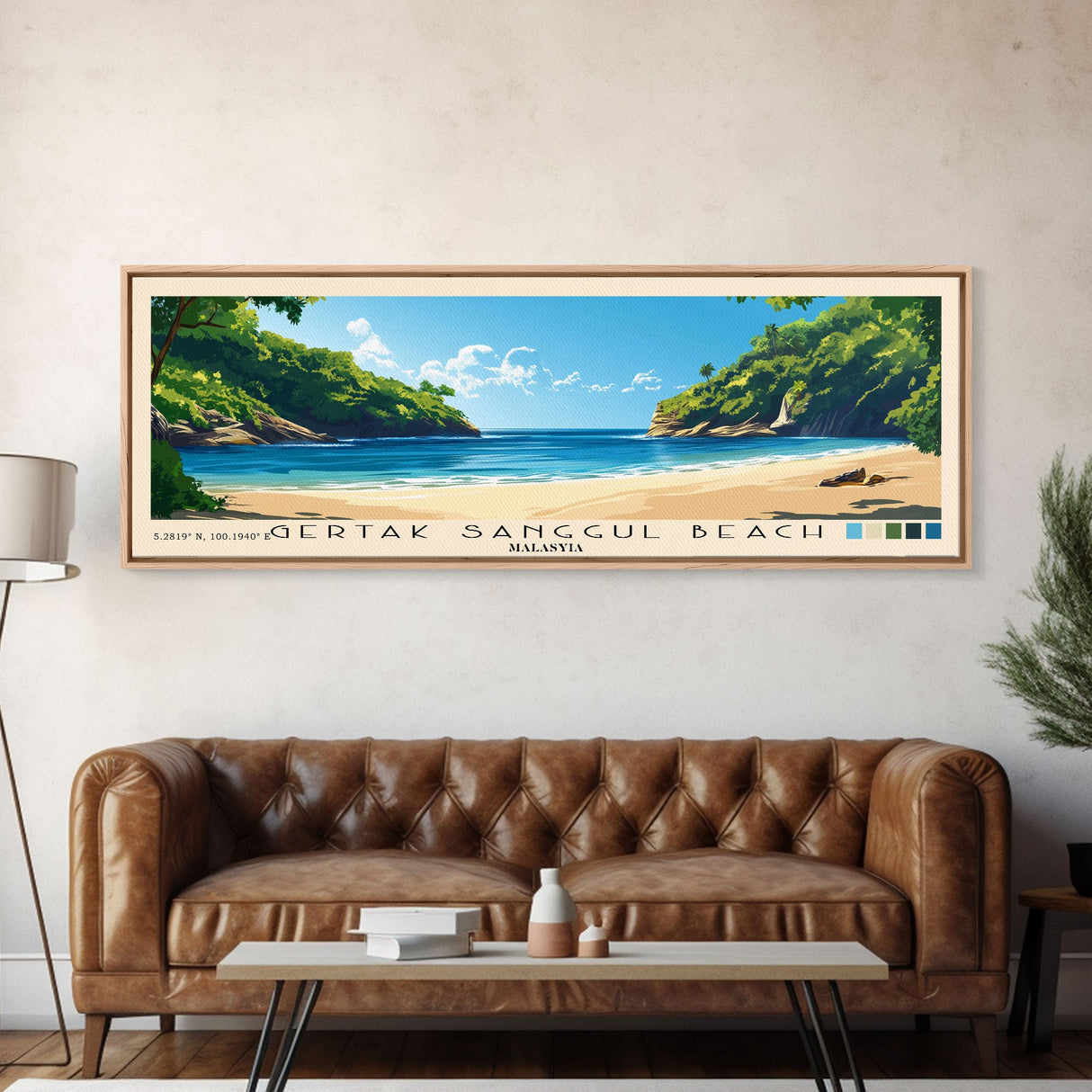 Gertak Sanggul Beach, Malasyia Panoramic Print, Vacation Gift, Malasyia Wall Art, Vacation Wall Art, Vacatation Memories, Beach Decor, Beach Or Lakehouse Art