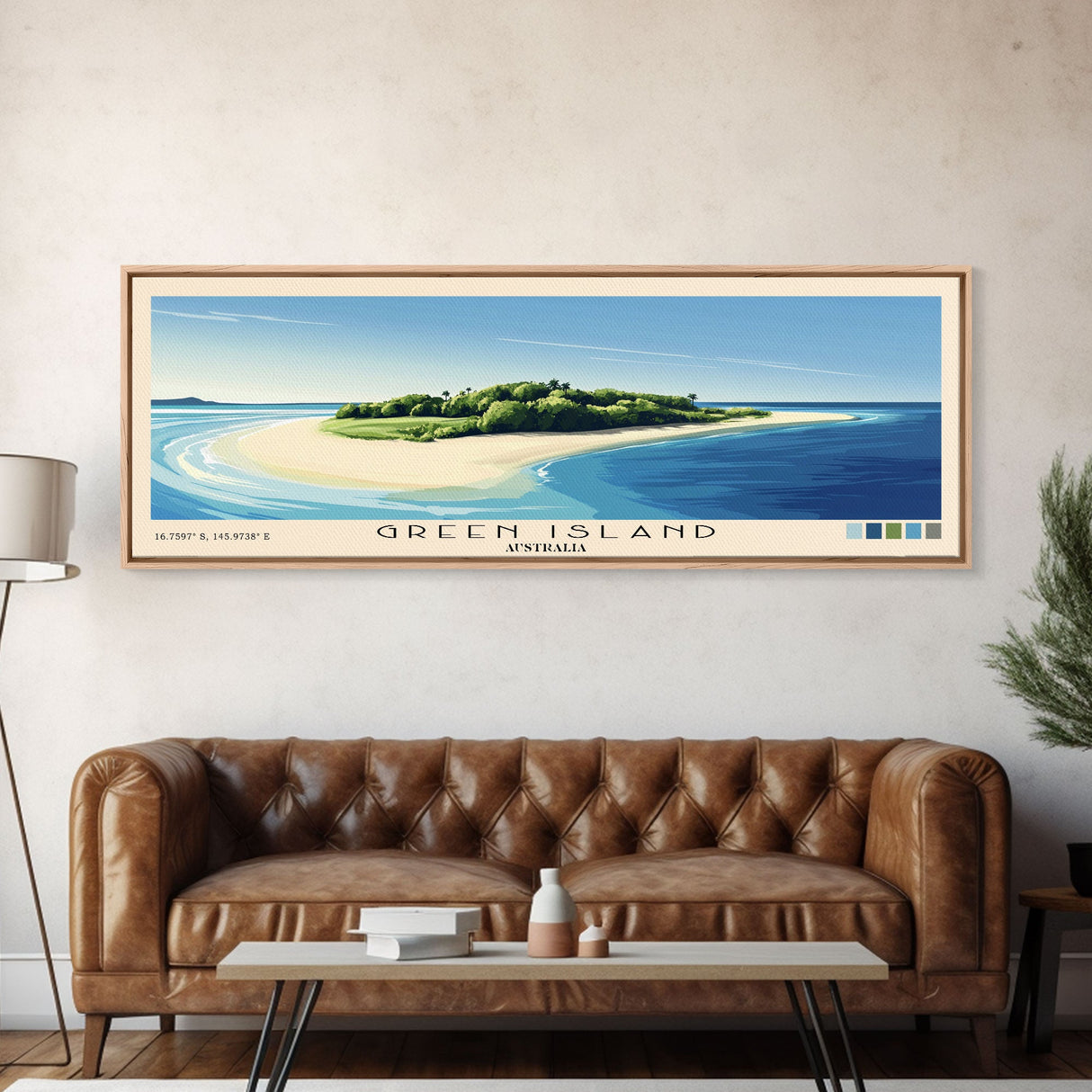 Green Island, Australia Panoramic Print, Vacation Gift, Australia Wall Art, Vacation Wall Art, Vacatation Memories, Beach Decor, Beach Or Lakehouse Art