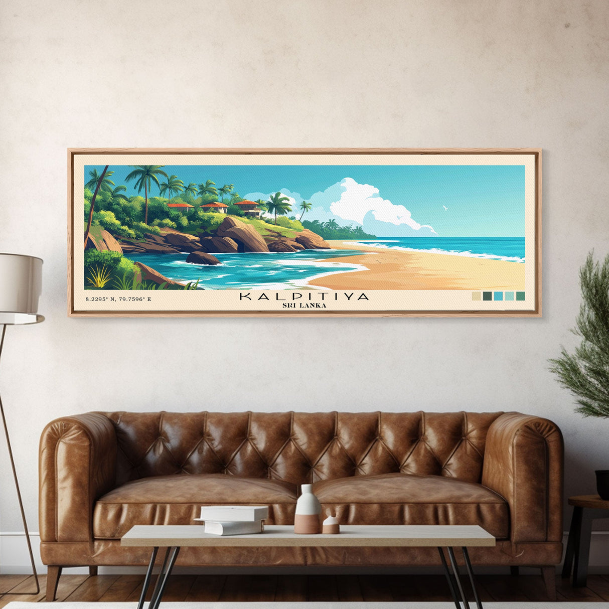 Kalpitiya, Sri Lanka Panoramic Print, Vacation Gift, Sri Lanka Wall Art, Beach Painting, Beach Decor, Beach Or Lakehouse Art
