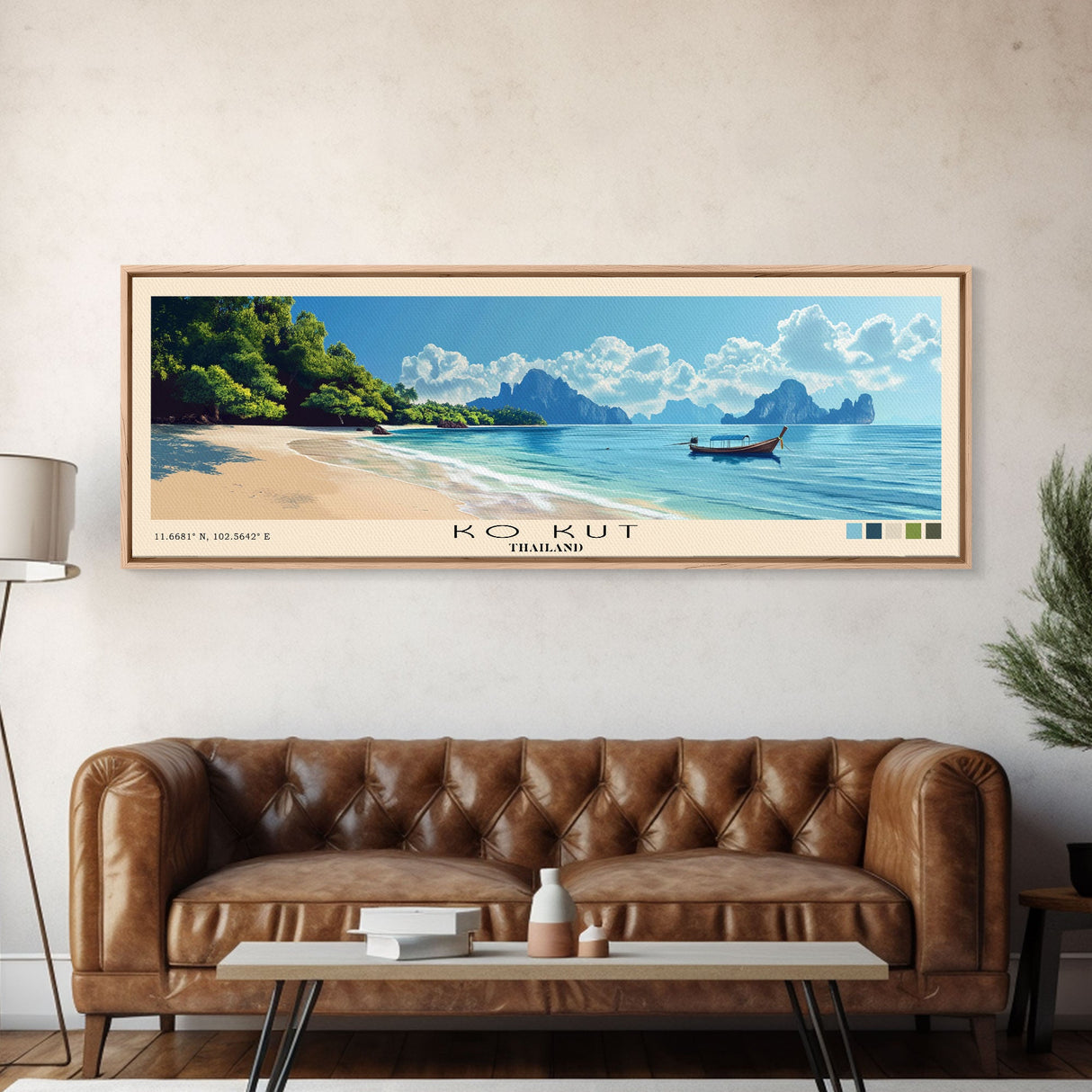 Ko Kut, Thailand Panoramic Print, Vacation Gift, Thailand Wall Art, Vacation Wall Art, Vacatation Memories, Beach Decor, Beach Or Lakehouse Art