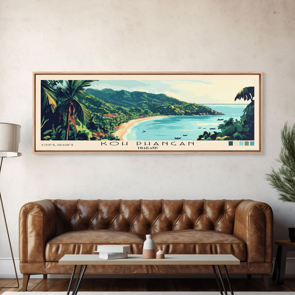 Koh Phangan, Thailand Panoramic Print, Vacation Gift, Thailand Wall Art, Vacation Wall Art, Vacatation Memories, Beach Decor, Beach Or Lakehouse Art