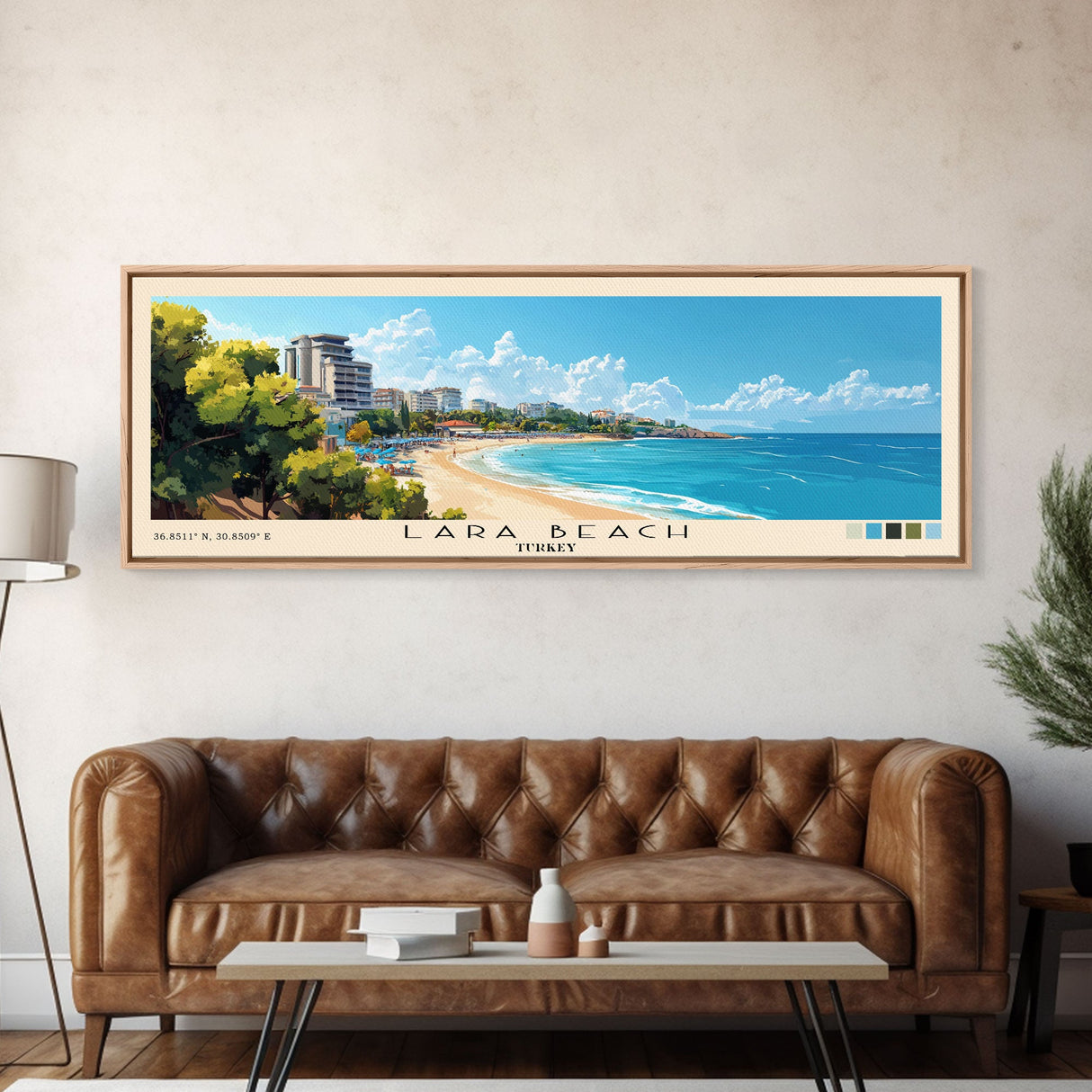 Lara Beach, Turkey Panoramic Print, Vacation Gift, Turkey Wall Art, Vacation Wall Art, Vacatation Memories, Beach Decor, Beach Or Lakehouse Art