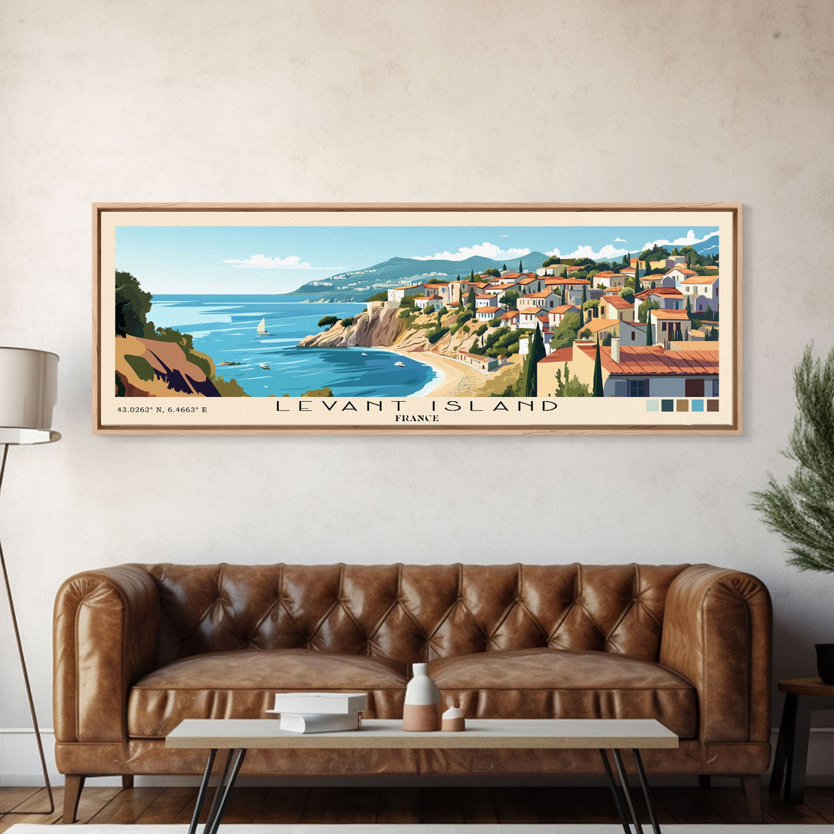 Levant Island, France Panoramic Print, Vacation Gift, France Wall Art, Vacation Wall Art, Vacatation Memories, Beach Decor, Beach Or Lakehouse Art