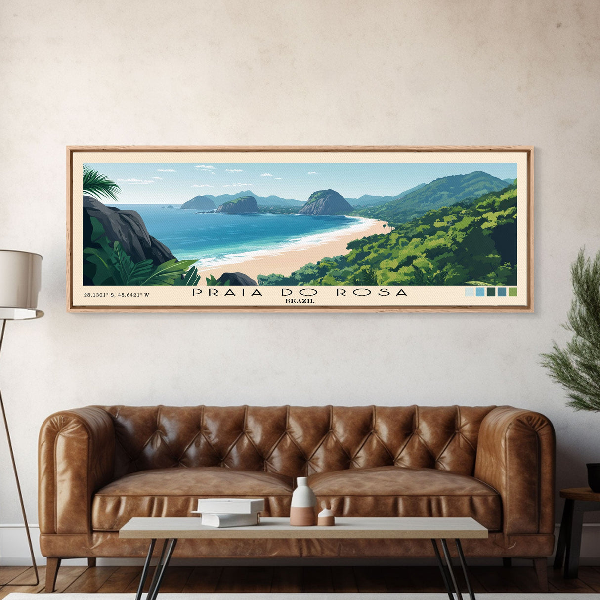 Praia do Rosa, Brazil Panoramic Print, Vacation Gift, Brazil Wall Art, Beach Painting, Beach Decor, Beach Or Lakehouse Art