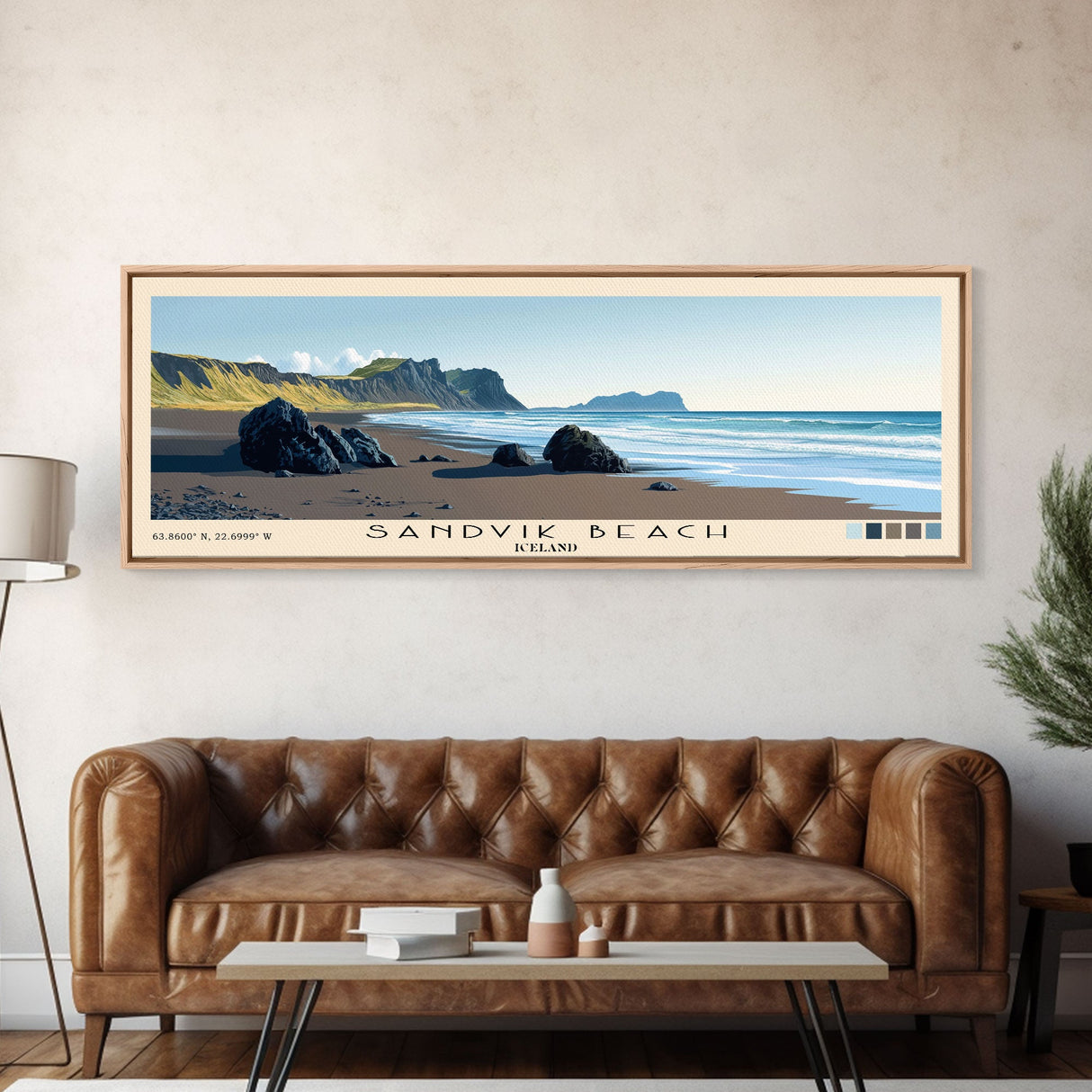 Sandvik Beach, Iceland Panoramic Print, Vacation Gift, Iceland Wall Art, Vacation Wall Art, Vacatation Memories, Beach Decor, Beach Or Lakehouse Art
