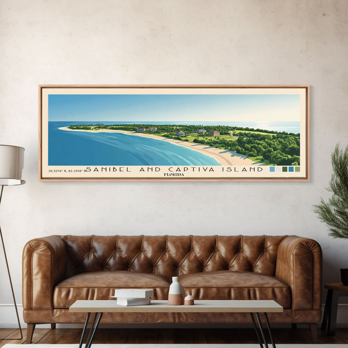 Sanibel and Captiva Island, Florida Panoramic Print, Vacation Gift, Florida Wall Art, Vacation Wall Art, Vacatation Memories, Beach Decor, Beach Or Lakehouse Art
