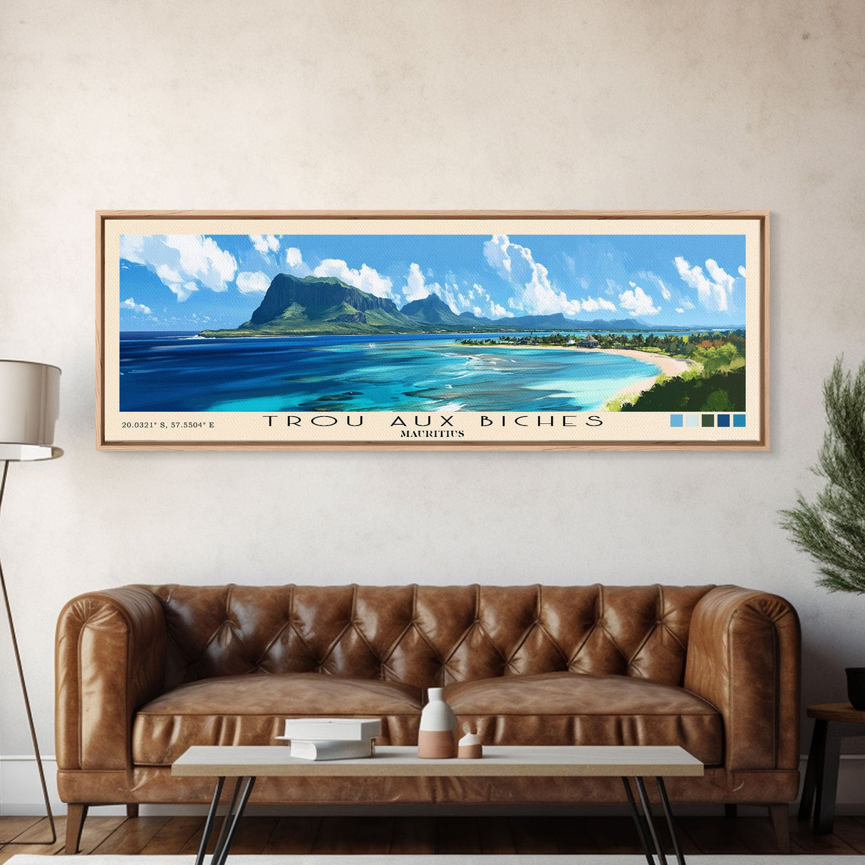 Trou aux Biches, Mauritius Panoramic Print, Vacation Gift, Mauritius Wall Art, Beach Painting, Beach Decor, Beach Or Lakehouse Art