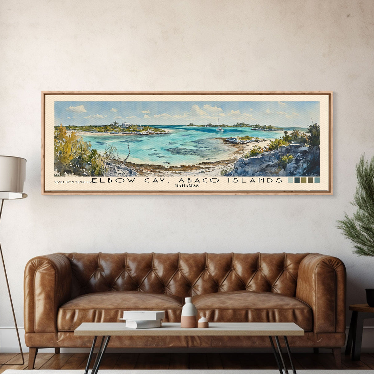 Elbow Cay, Abaco Islands, Bahamas Watercolor Beach Print, Vacation Gift, Bahamas Wall Art, Beach Painting, Beach Decor, Beach Painting