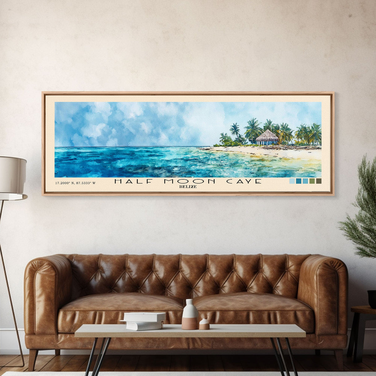 Half Moon Caye, Belize Watercolor Beach Print, Vacation Gift, Belize Wall Art, Beach Painting, Beach Decor, Beach Painting
