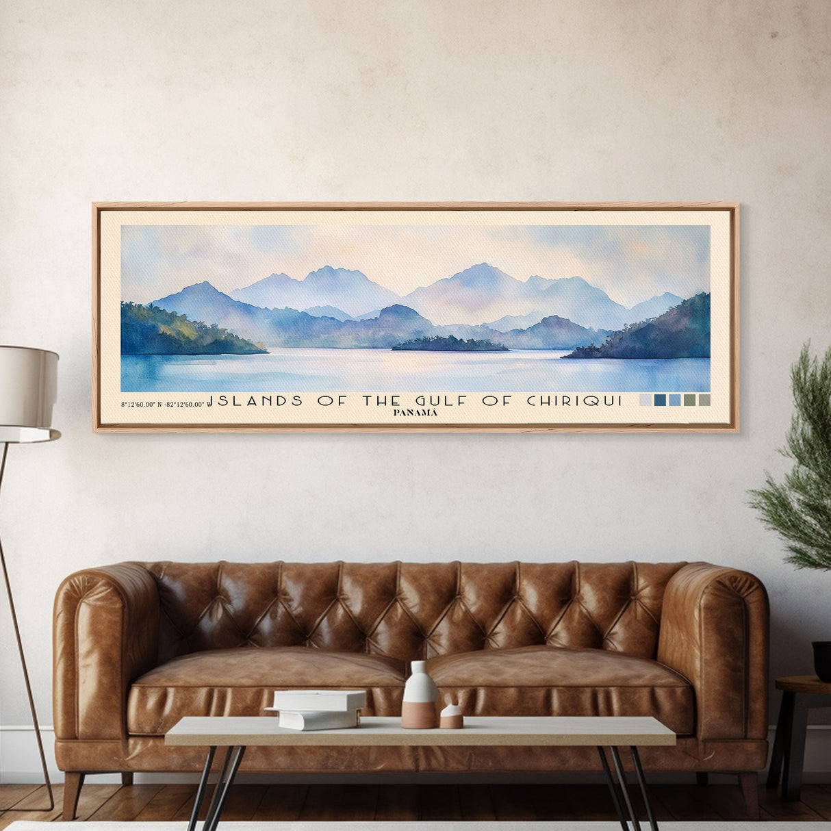 Islands of the Gulf of Chiriqui, Panamá Watercolor Beach Print, Vacation Gift, Panamá Wall Art, Beach Painting, Beach Decor, Beach Painting