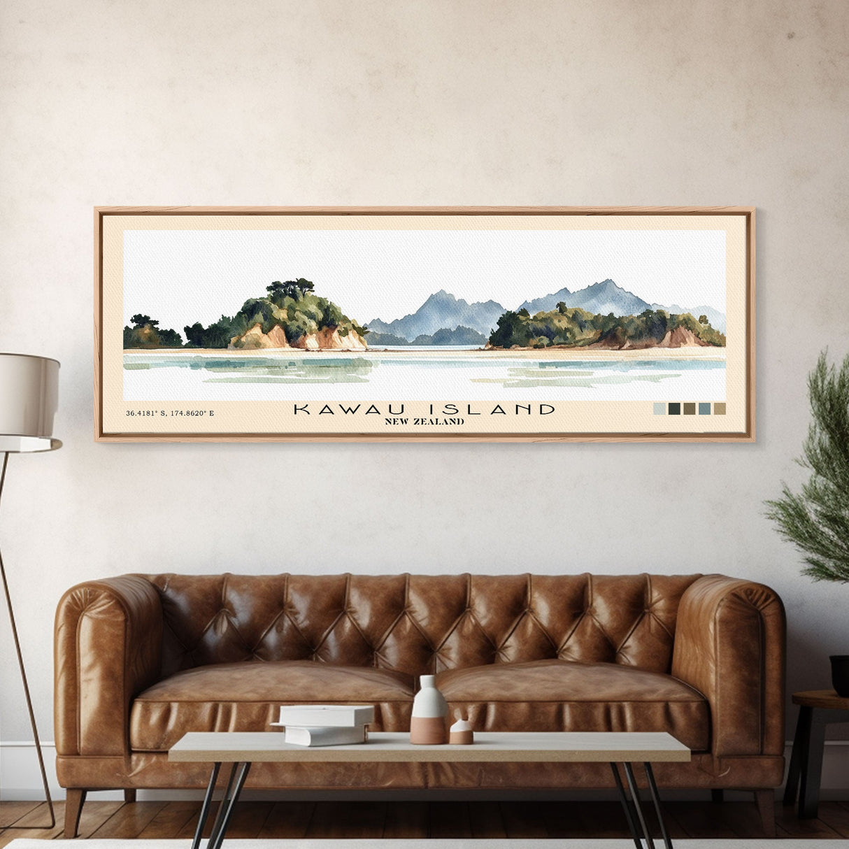 Kawau Island, New Zealand Watercolor Beach Print, Vacation Gift, New Zealand Wall Art, Beach Painting, Beach Decor, Beach Painting