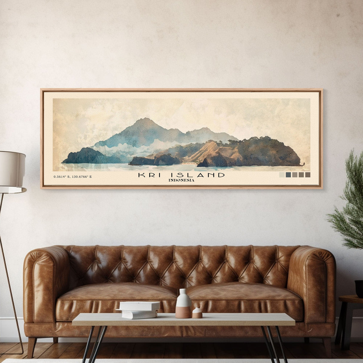 Kri Island, Indonesia Watercolor Beach Print, Vacation Gift, Indonesia Wall Art, Beach Painting, Beach Decor, Beach Painting