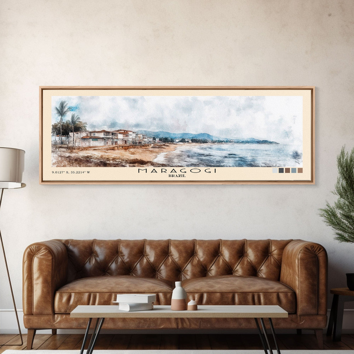 Maragogi, Brazil Watercolor Beach Print, Vacation Gift, Brazil Wall Art, Beach Painting, Beach Decor, Beach Painting