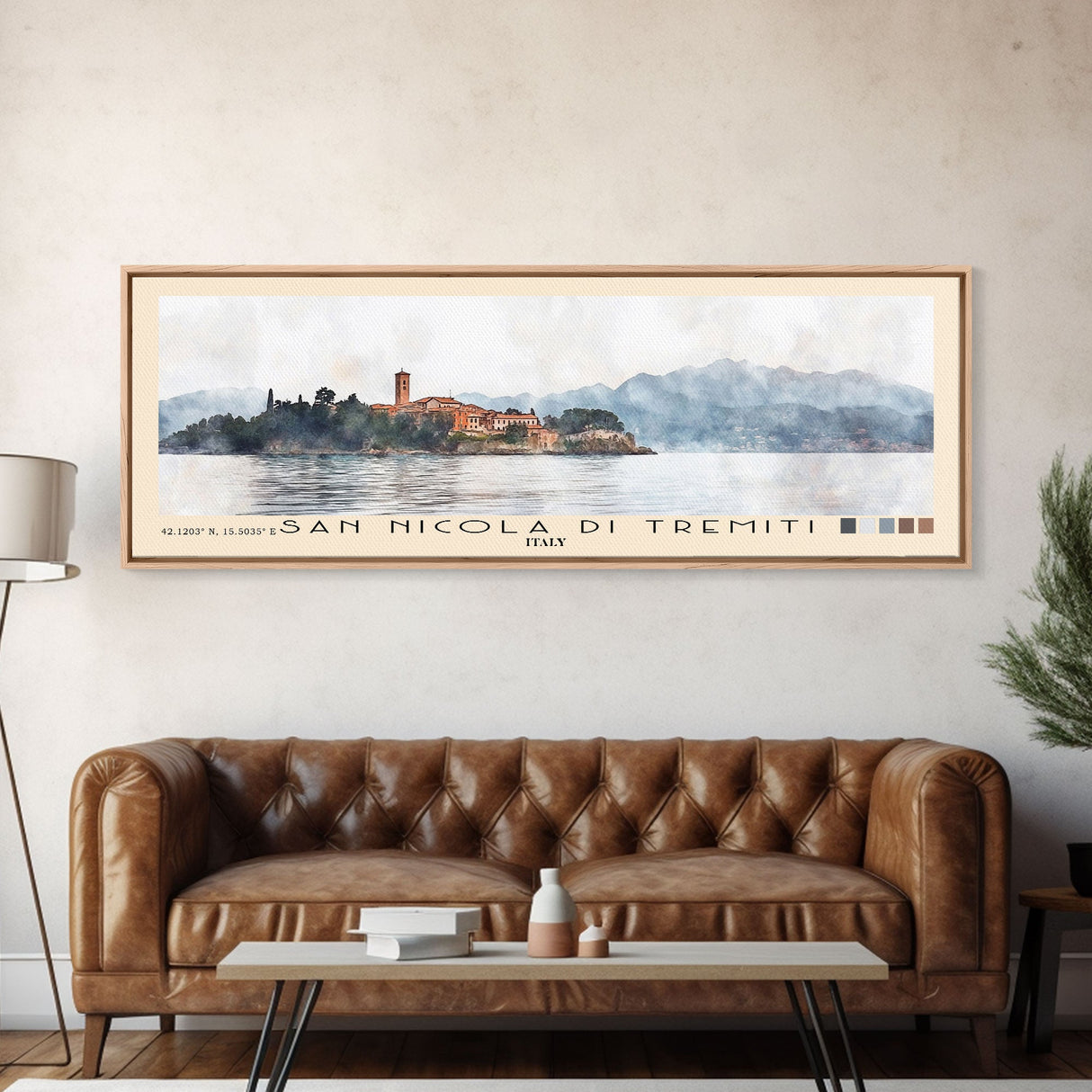 San Nicola di Tremiti, Italy Watercolor Beach Print, Vacation Gift, Italy Wall Art, Beach Painting, Beach Decor, Beach Painting