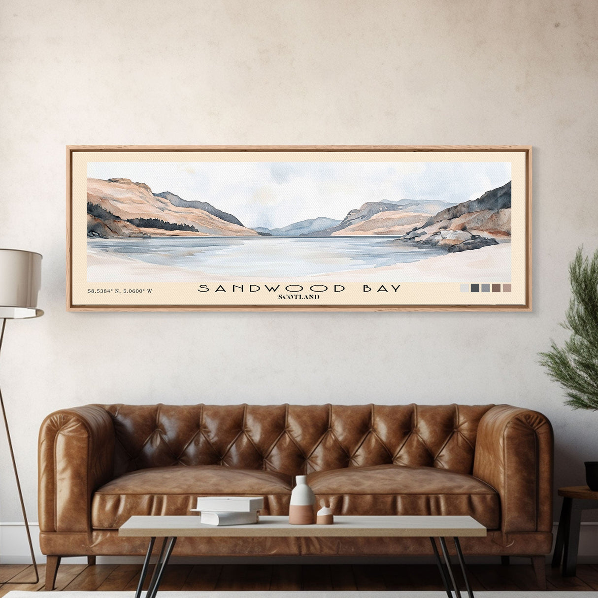 Sandwood Bay, Scotland Watercolor Print, Vacation Gift, Scotland Wall Art, Beach Painting, Beach Decor, Large Wall Art, Wood Frame Art