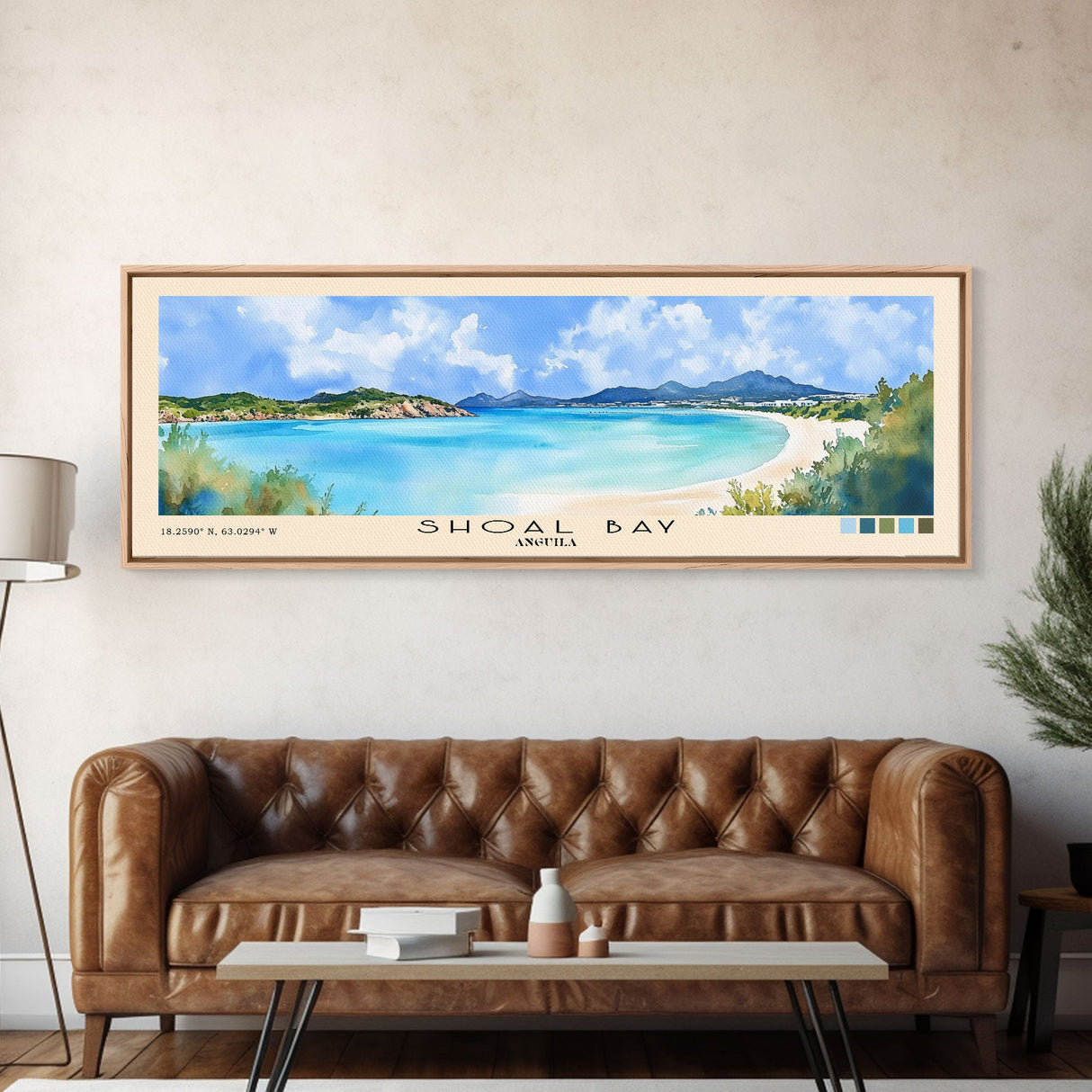 Shoal Bay, Anguila Watercolor Beach Print, Vacation Gift, Anguila Wall Art, Beach Painting, Beach Decor, Beach Painting