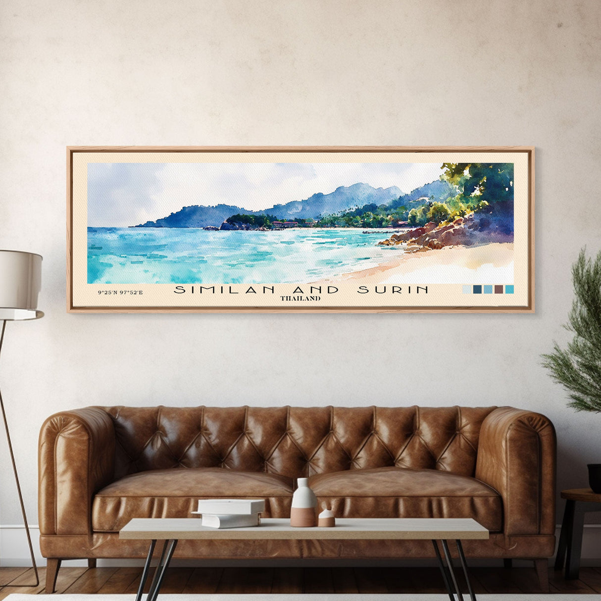 Similan and Surin, Thailand Watercolor Beach Print, Vacation Gift, Thailand Wall Art, Beach Painting, Beach Decor, Beach Painting