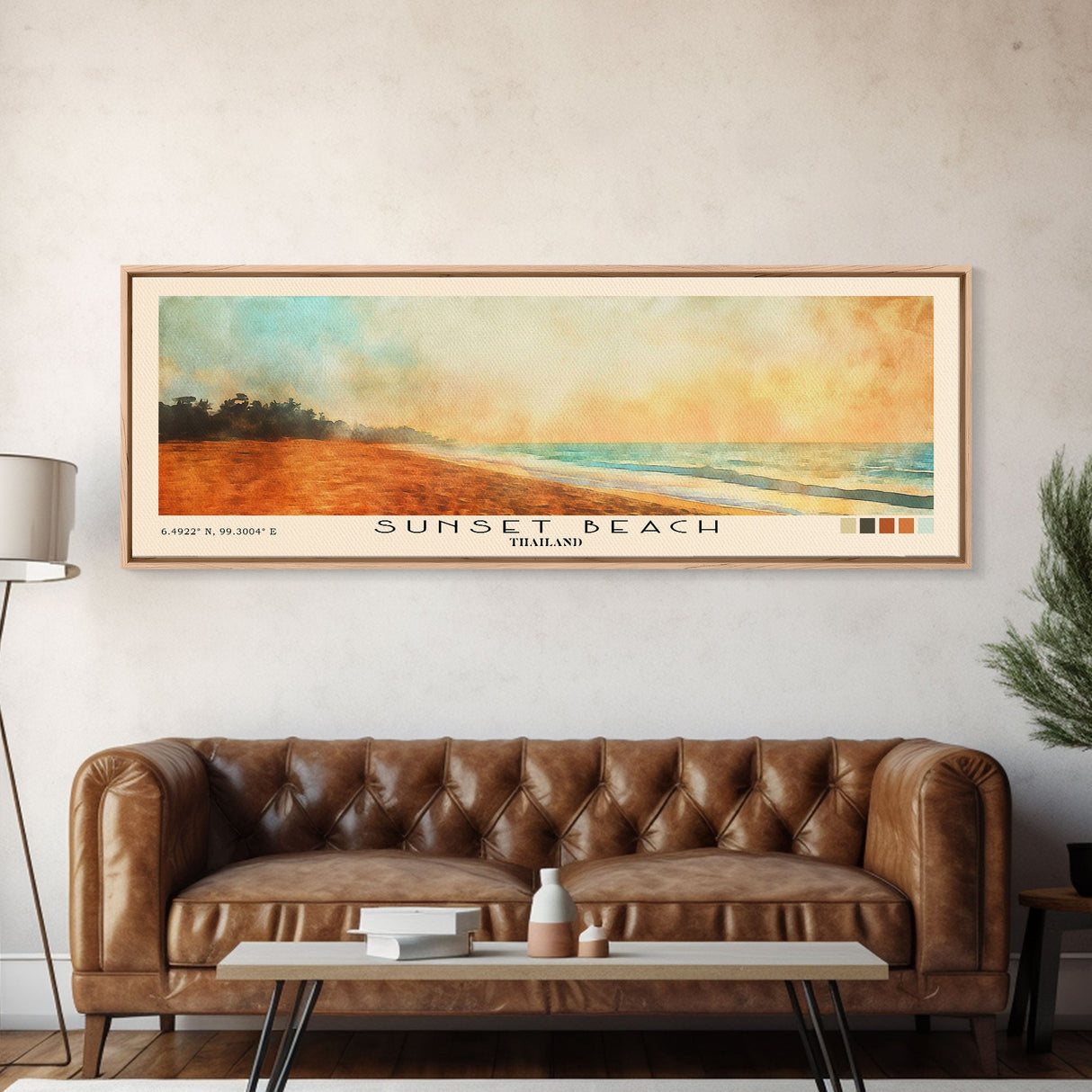 Sunset Beach, Thailand Watercolor Beach Print, Vacation Gift, Thailand Wall Art, Beach Painting, Beach Decor, Beach Painting