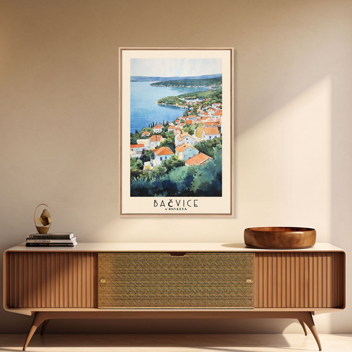 Bačvice, Croatia Watercolor Beach Print, Vacation Gift, Croatia Wall Art, Beach Painting, Beach Decor, Beach Painting