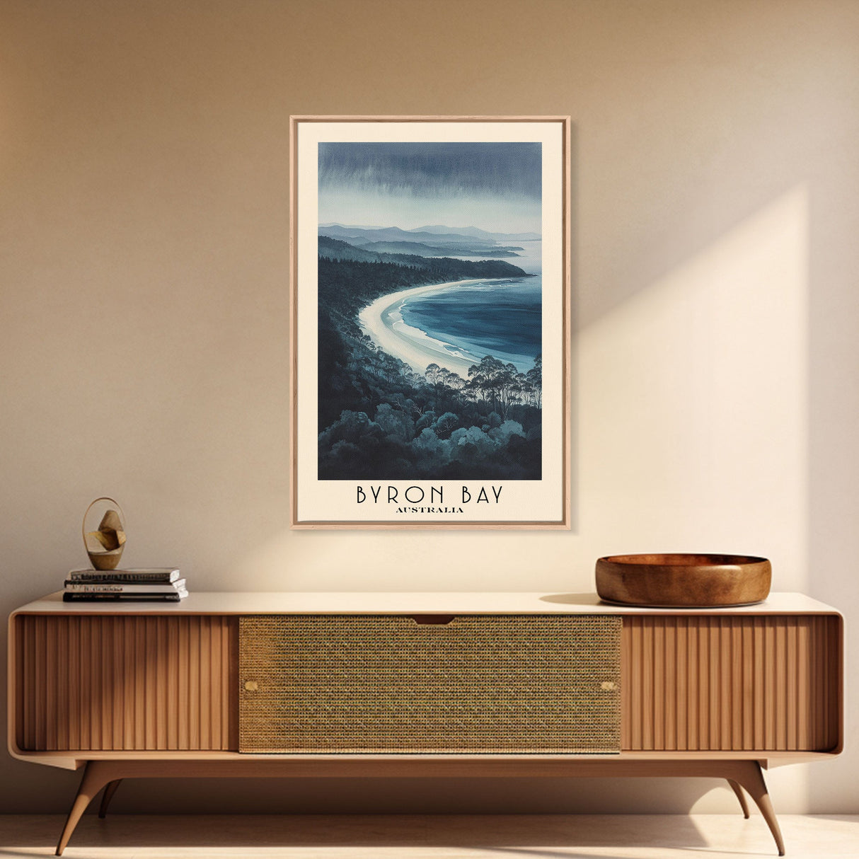Byron Bay, Australia Watercolor Beach Print, Vacation Gift, Australia Wall Art, Beach Painting, Beach Decor, Beach Painting