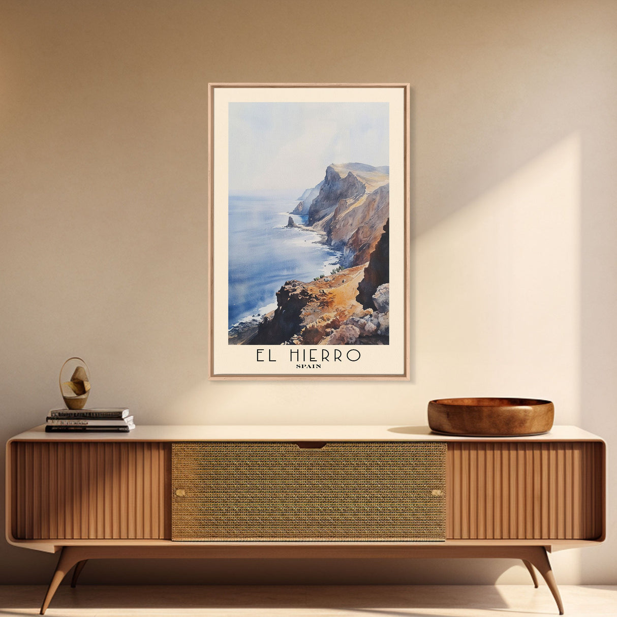 El Hierro, Spain Watercolor Beach Print, Vacation Gift, Spain Wall Art, Beach Painting, Beach Decor, Beach Painting
