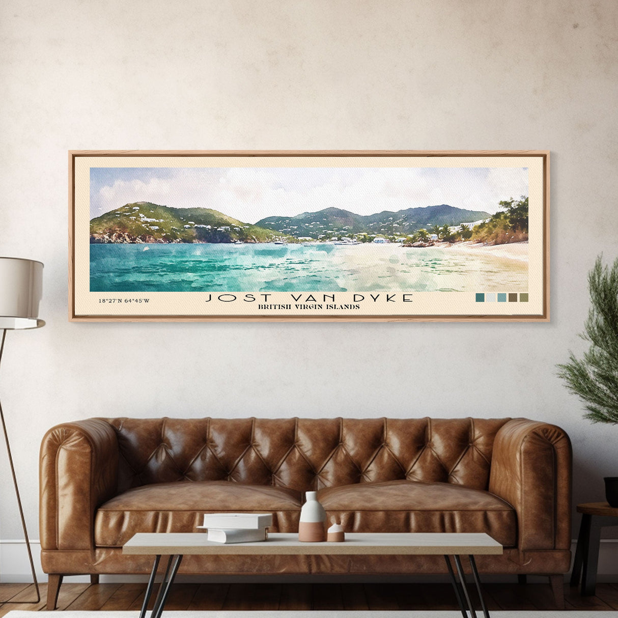 Jost Van Dyke, British Virgin Islands , United Kingdom Watercolor Beach Print, Vacation Gift, United Kingdom Wall Art, Beach Painting, Beach Decor, Beach Painting