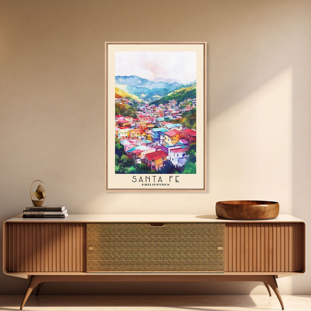 Santa Fe, Philippines Watercolor Beach Print, Vacation Gift, Philippines Wall Art, Beach Painting, Beach Decor, Beach Painting